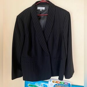 Women’s Black Pinstripe Suit by Kasper